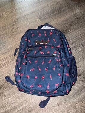 Trans jansport Navy Flamingo Print Backpack
